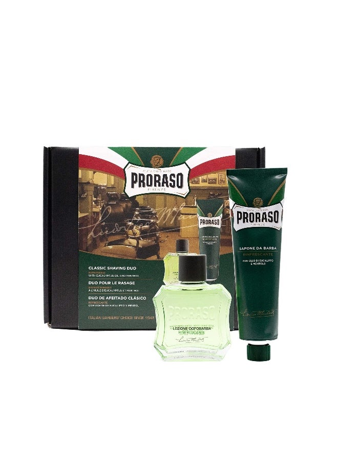 Classic Shaving Kit for Men, Gift Box with Shaving Cream & After Shave Lotion in Original Refresh Formula for All Skin Types