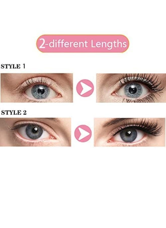 Reusable Self-Adhesive Eyelashes No Glue or Eyeliner Needed, 3 Secs To Put On False Lashes for Women（2-pairs）…