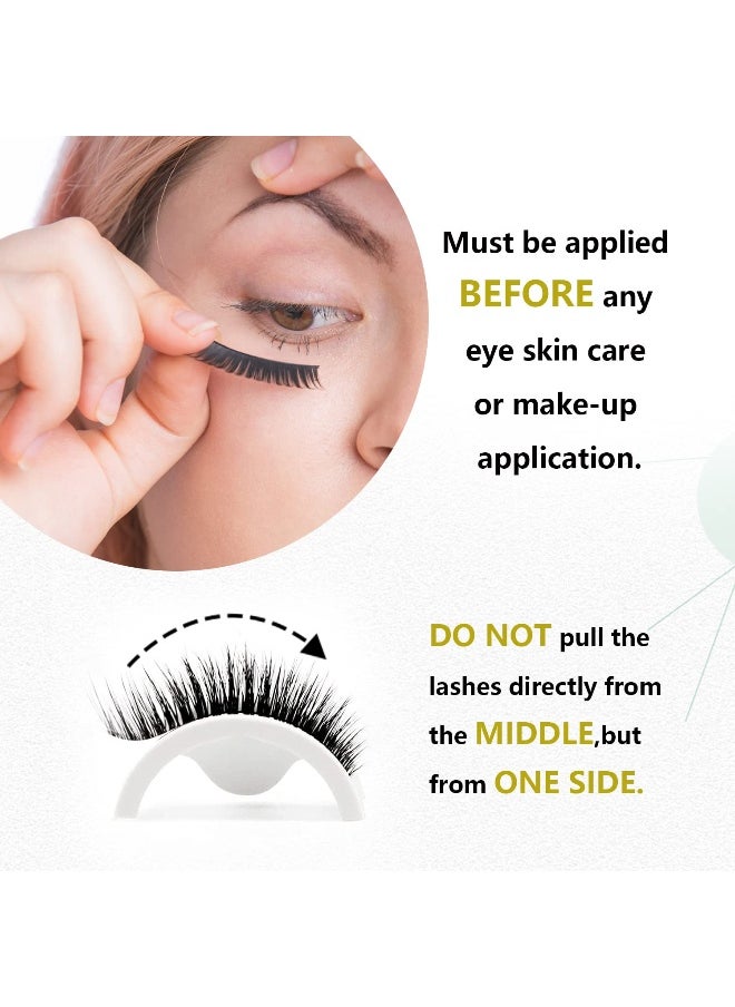 Reusable Self-Adhesive Eyelashes No Glue or Eyeliner Needed, 3 Secs To Put On False Lashes for Women（2-pairs）…