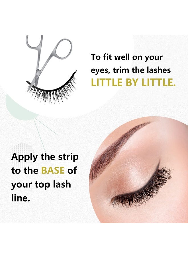 Reusable Self-Adhesive Eyelashes No Glue or Eyeliner Needed, 3 Secs To Put On False Lashes for Women（2-pairs）…