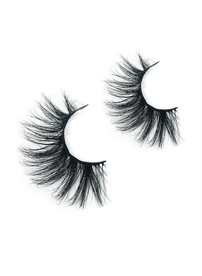 Mink Lashes, 18mm Natural False Eyelashes 3D Layered Effect Real Siberian Mink Fur Fake Eyelashes Hand Made Strips Eyelashes Reusable Make Up 1 Pair Natural Lashes