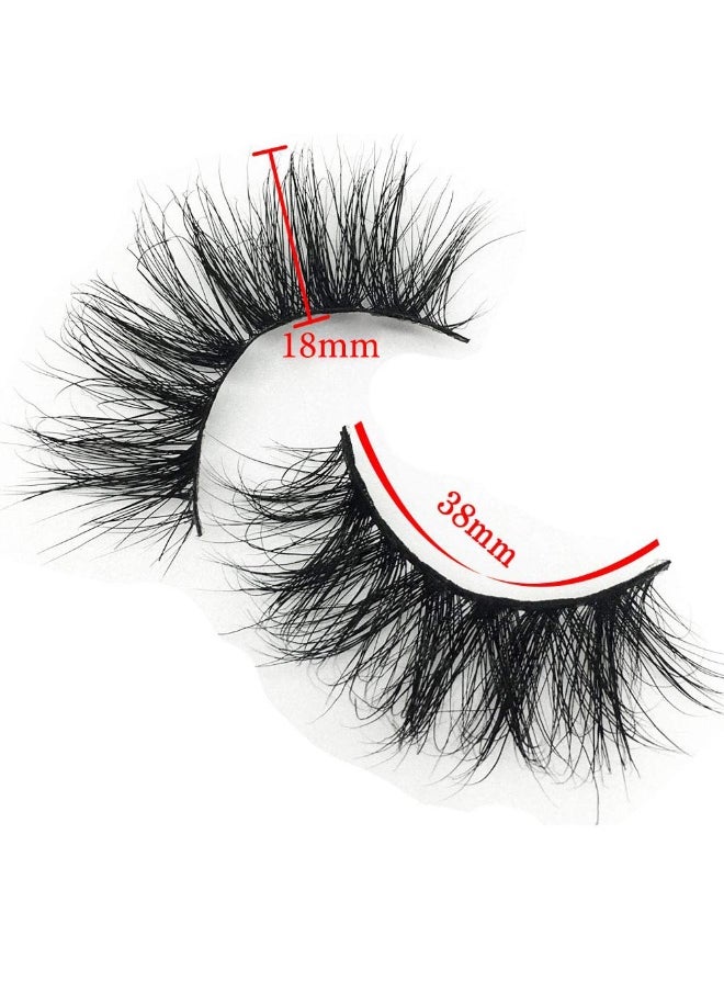 Mink Lashes, 18mm Natural False Eyelashes 3D Layered Effect Real Siberian Mink Fur Fake Eyelashes Hand Made Strips Eyelashes Reusable Make Up 1 Pair Natural Lashes
