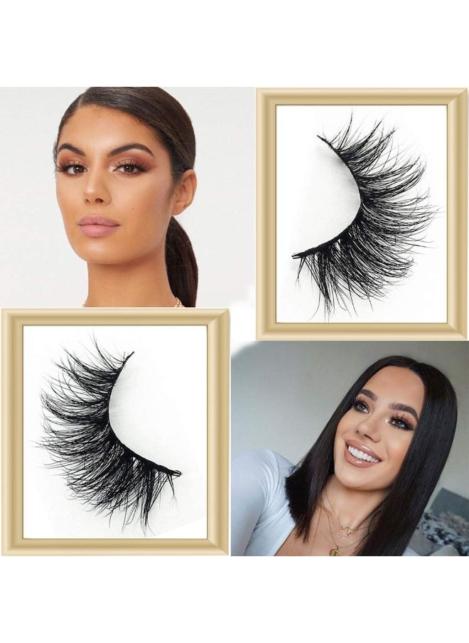 Mink Lashes, 18mm Natural False Eyelashes 3D Layered Effect Real Siberian Mink Fur Fake Eyelashes Hand Made Strips Eyelashes Reusable Make Up 1 Pair Natural Lashes