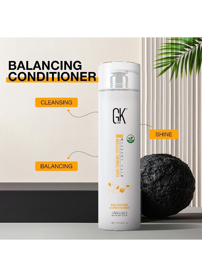 Global Keratin Balancing Conditioner (33.8 Fl Oz/1000ml) For Oily & Color Treated Hair Daily Use After Shampoo Conditioning Deep Cleanser & Impurities Remover Restores pH Levels