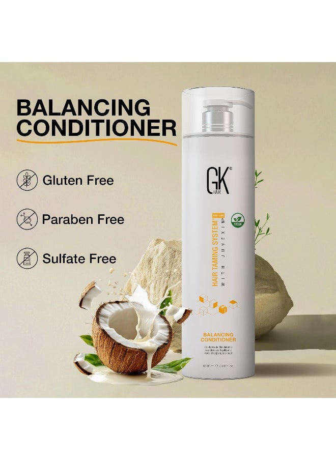 Global Keratin Balancing Conditioner (33.8 Fl Oz/1000ml) For Oily & Color Treated Hair Daily Use After Shampoo Conditioning Deep Cleanser & Impurities Remover Restores pH Levels