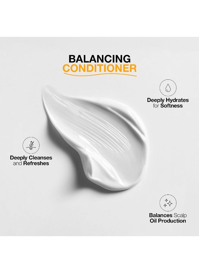 Global Keratin Balancing Conditioner (33.8 Fl Oz/1000ml) For Oily & Color Treated Hair Daily Use After Shampoo Conditioning Deep Cleanser & Impurities Remover Restores pH Levels