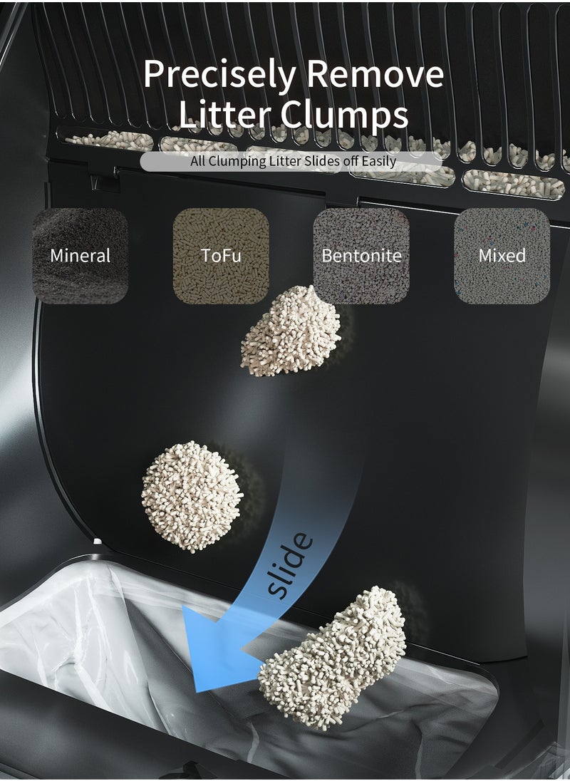 Smart Cat Litter Box Self Cleaning with Stairs,100L Automatic Litter Box Can be Used for 14 Days,10 Safety Sensor Radars/Advanced Odor Control/APP-WiFi-Control-White