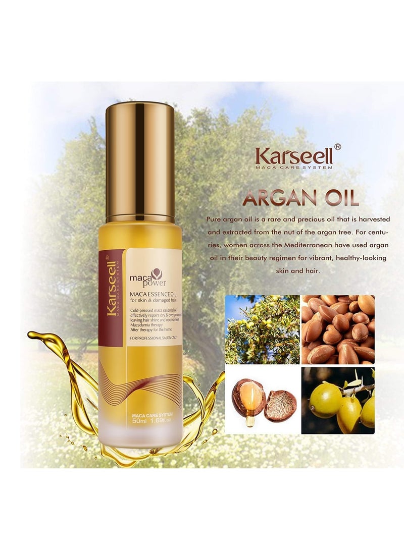 Moroccan Argan Oil for Hair Healing Cold Pressed Weightless Argan Oil Hair Serum for Dry Damaged Hair 50ml