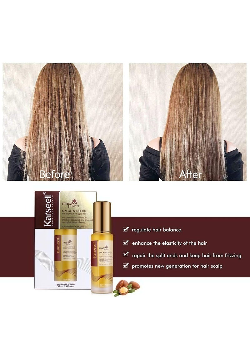 Moroccan Argan Oil for Hair Healing Cold Pressed Weightless Argan Oil Hair Serum for Dry Damaged Hair 50ml
