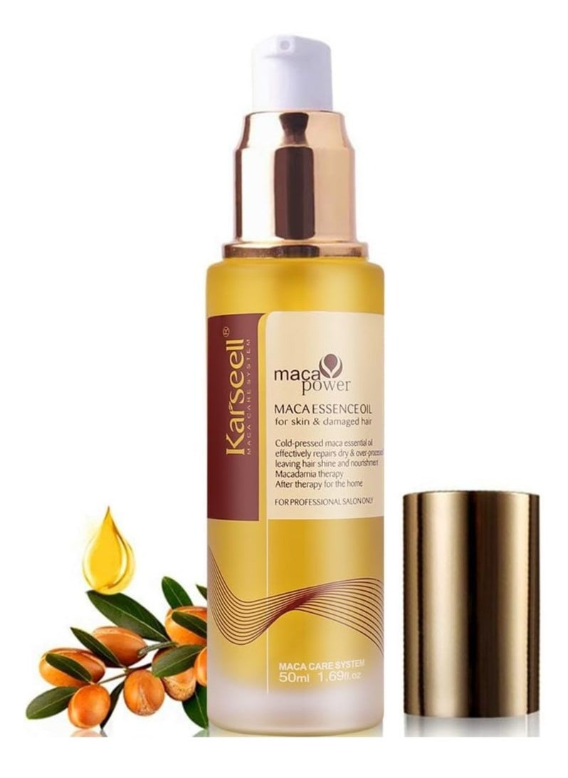 Moroccan Argan Oil for Hair Healing Cold Pressed Weightless Argan Oil Hair Serum for Dry Damaged Hair 50ml