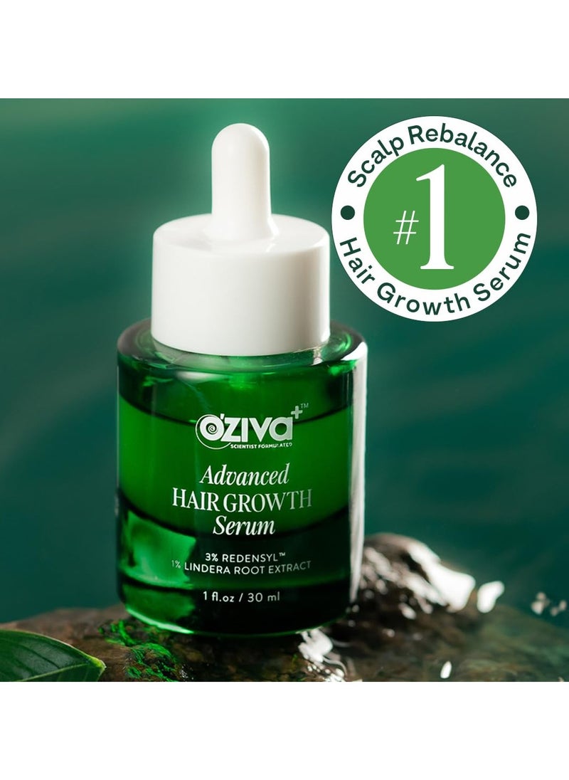 Advanced Hair Growth Serum with 3% Redensyl & 1% Lindera Root Extract | Balances Scalp Microbiome | Scientist Formulated with Pure Plant Actives | No side effects | 30ml (Pack 2)