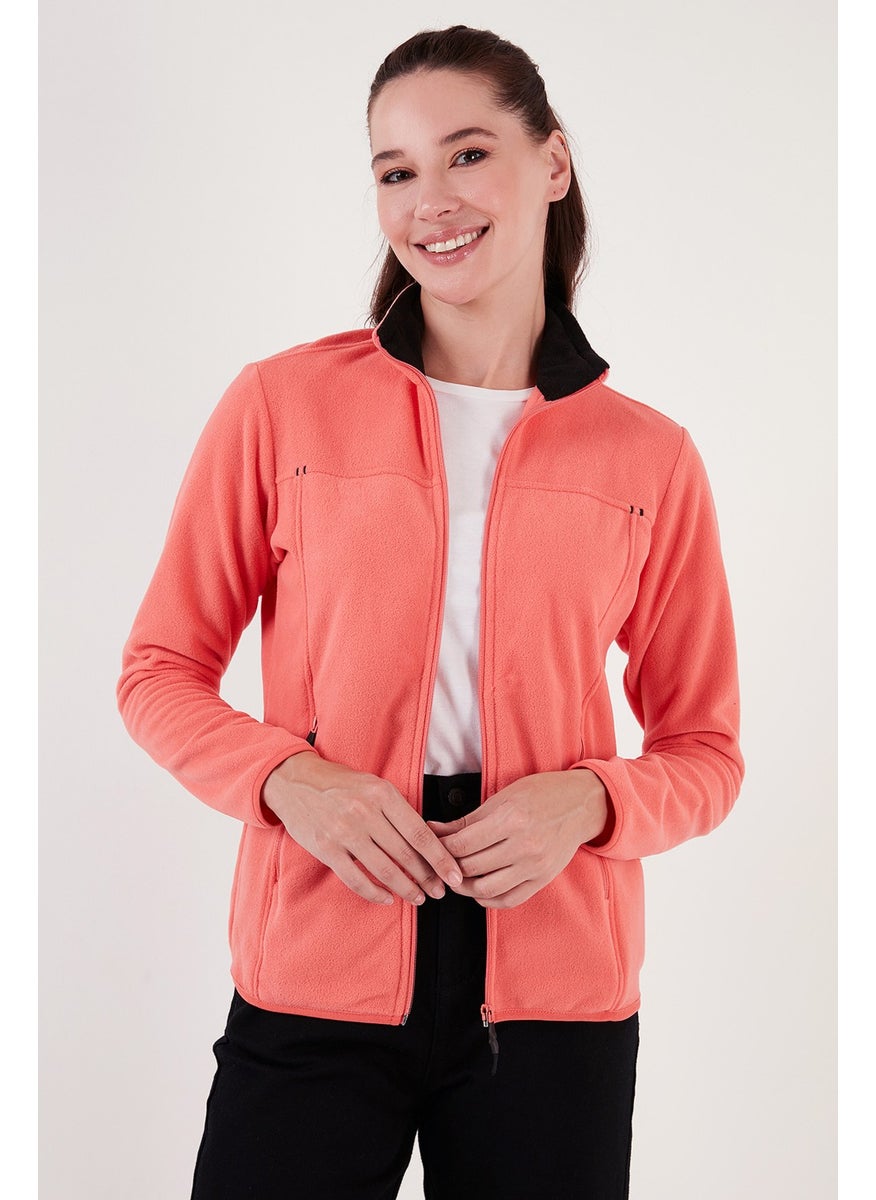 Slim Fit Anti-Pilling Non-Pilling Zippered Pocket Fleece Cardigan Women's POLAR 5907002