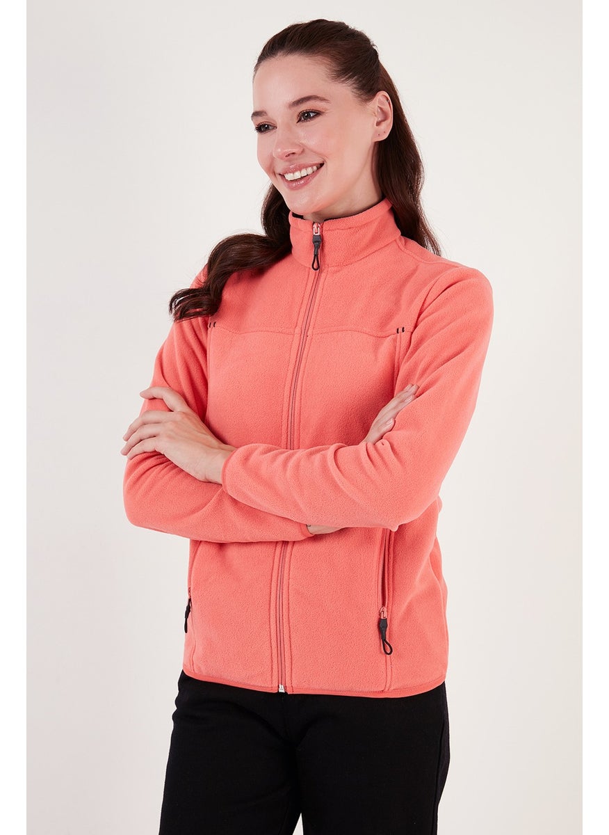 Slim Fit Anti-Pilling Non-Pilling Zippered Pocket Fleece Cardigan Women's POLAR 5907002