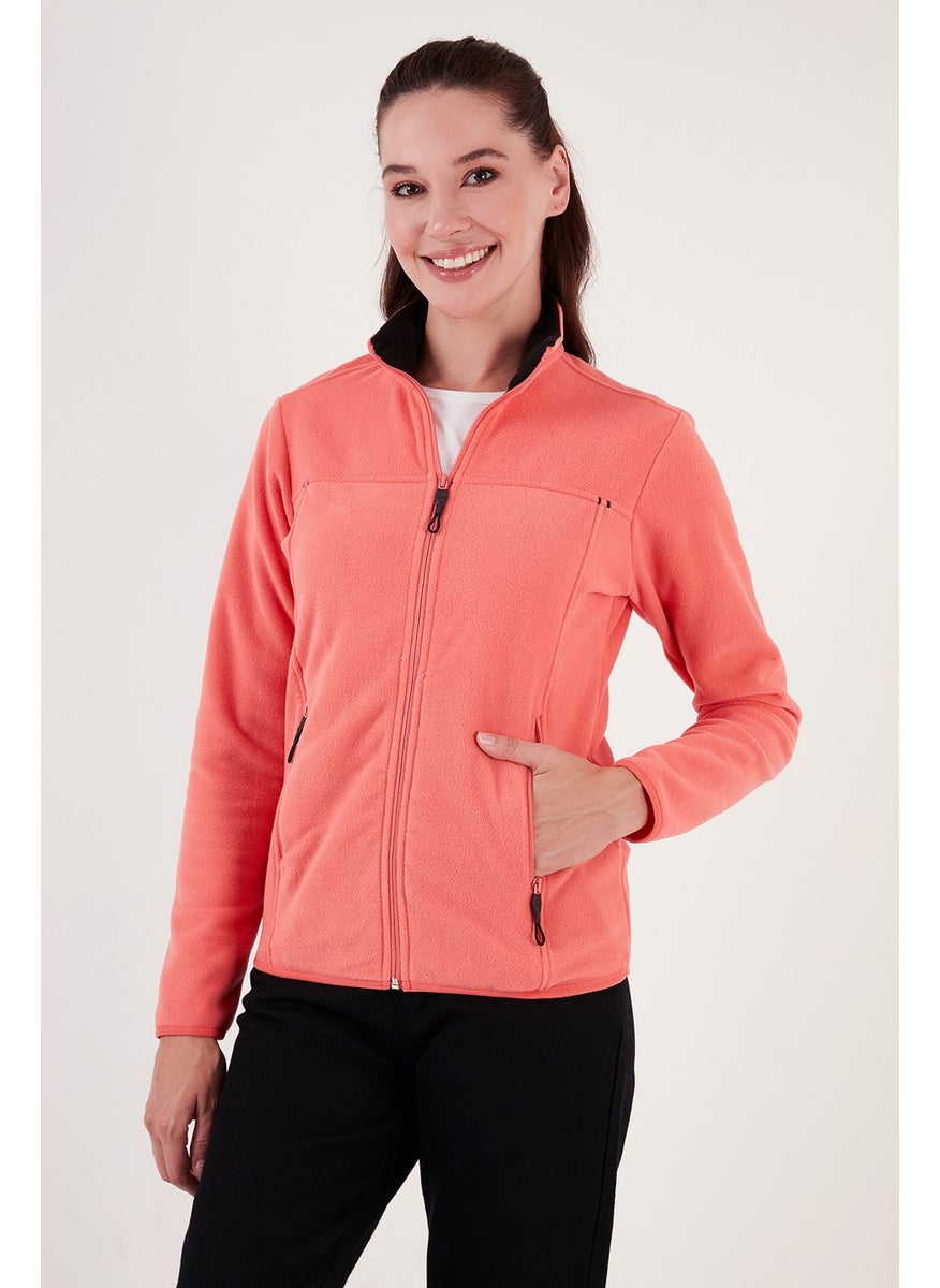 Slim Fit Anti-Pilling Non-Pilling Zippered Pocket Fleece Cardigan Women's POLAR 5907002