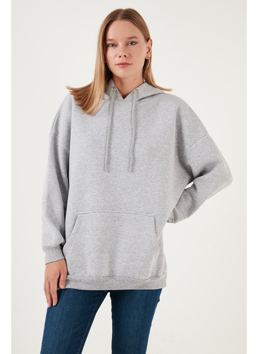 Regular Fit Cotton Hooded Collar Rose Winter Sweat Women's SWEAT 5863854