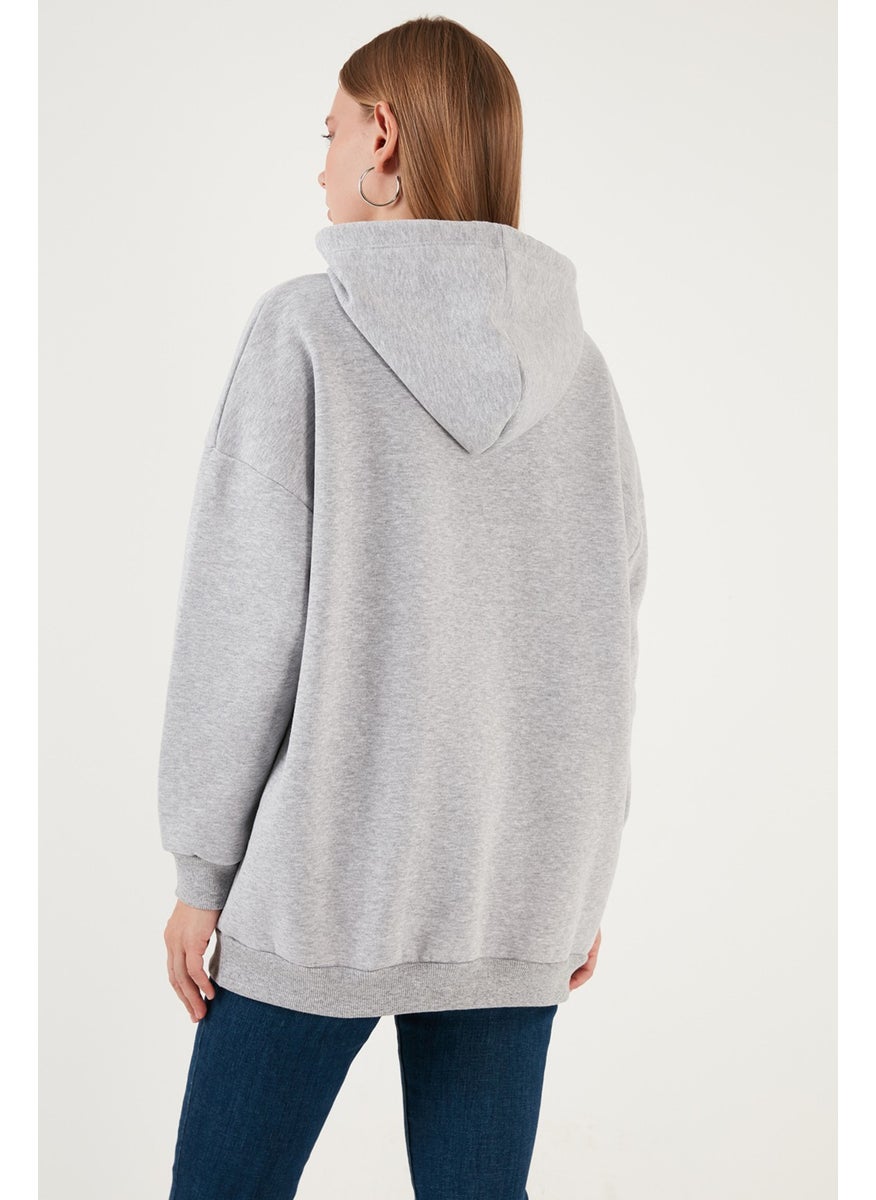 Regular Fit Cotton Hooded Collar Rose Winter Sweat Women's SWEAT 5863854