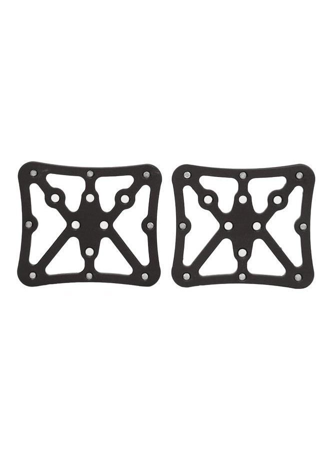A Pair Aluminum Road Bicycle Pedal Platform Converter Adapter Small Size Bike Cycling AccessoriesBlack