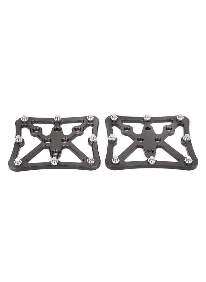 A Pair Aluminum Road Bicycle Pedal Platform Converter Adapter Small Size Bike Cycling AccessoriesBlack