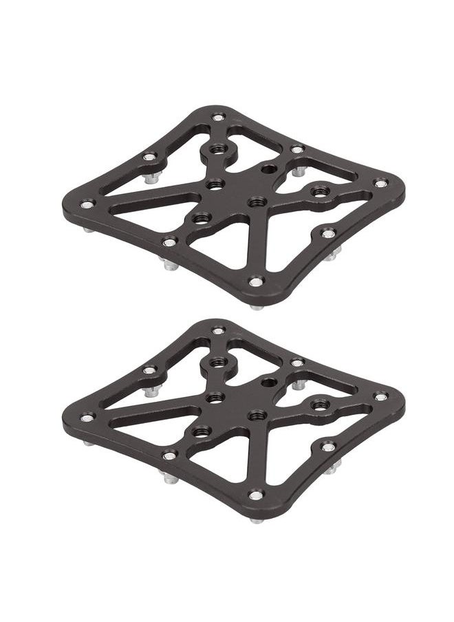 A Pair Aluminum Road Bicycle Pedal Platform Converter Adapter Small Size Bike Cycling AccessoriesBlack