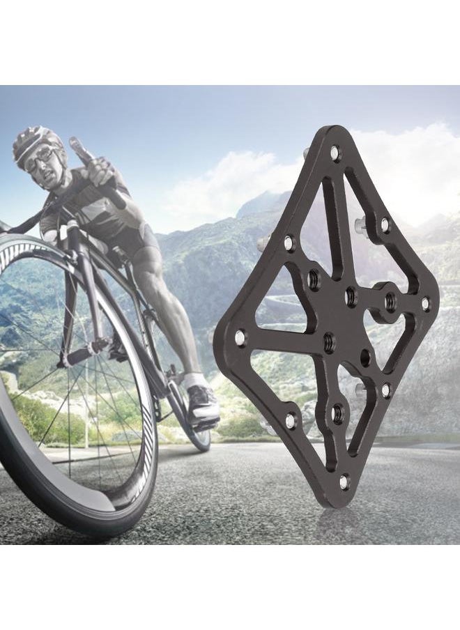 A Pair Aluminum Road Bicycle Pedal Platform Converter Adapter Small Size Bike Cycling AccessoriesBlack