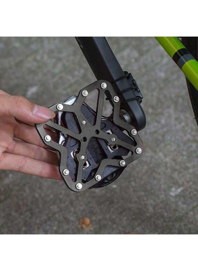 1 Pair  Aluminum Alloy Bike Bicyle Large Clipless Pedal Platform Adapters for SPDBlack