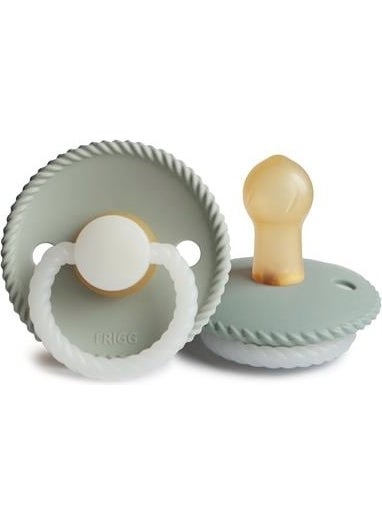 Frıgg Rope Rubber Pacifier - Glow in the Dark - Sage Night 0-6 Months