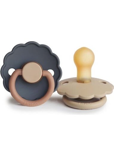 Daisy Double Rubber Pacifier - Aurora / Croissant 0-6 Months