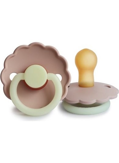 Frıgg Daisy Rubber Pacifier - Glow in the Dark - Blush Night 6-18 Months