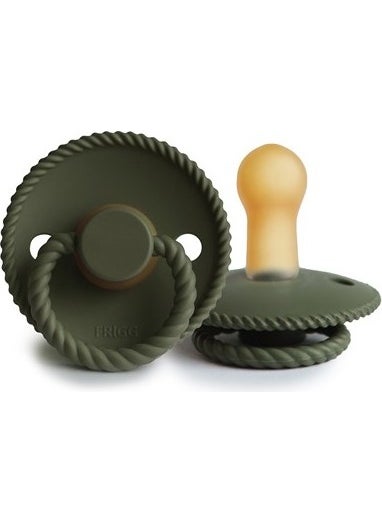 Rope Rubber Pacifier - Olive