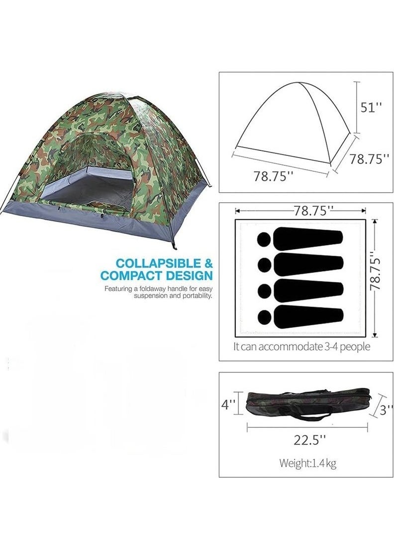 Multi-Person Camouflage Camping Tent, Windproof, Waterproof And Dustproof, Party Camping Tent