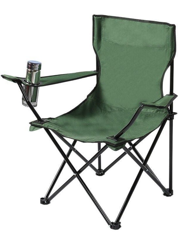 Folding Camping Chair with Arm - Green