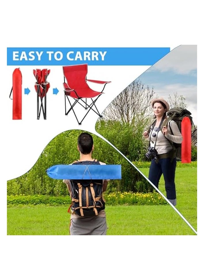 [2 PACK] Portable Folding Beach Chair Multi-Purpose Camping Chair for Adult, Lightweight Patio Lawn Quad Chair for Outdoor Travel Picnic Hiking Supports110kgs Load With Carry Bag [Random Color]