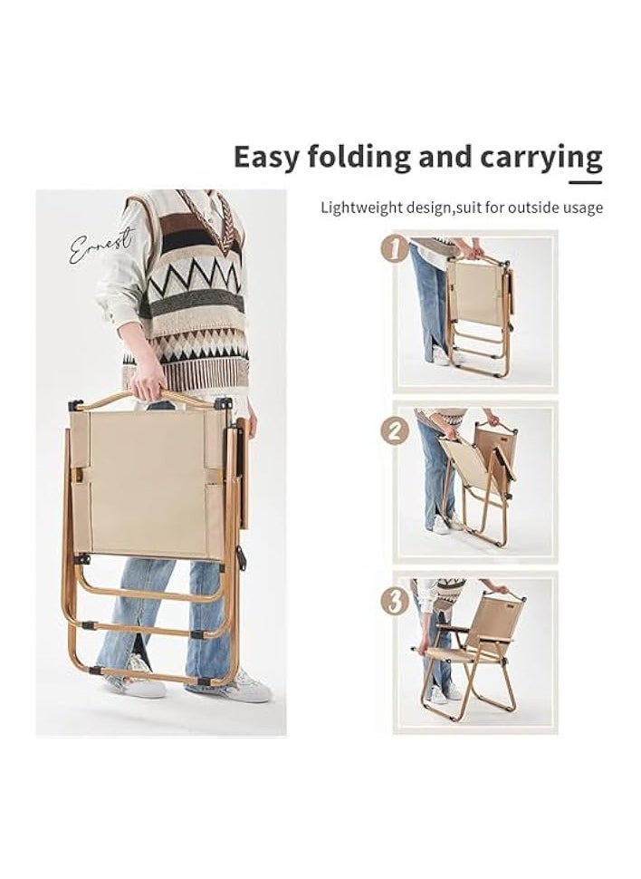 Outdoor Foldable Camping Chair, Heavy Duty Portable Beach Chair for BBQ/Hiking/Fishing/Picnic