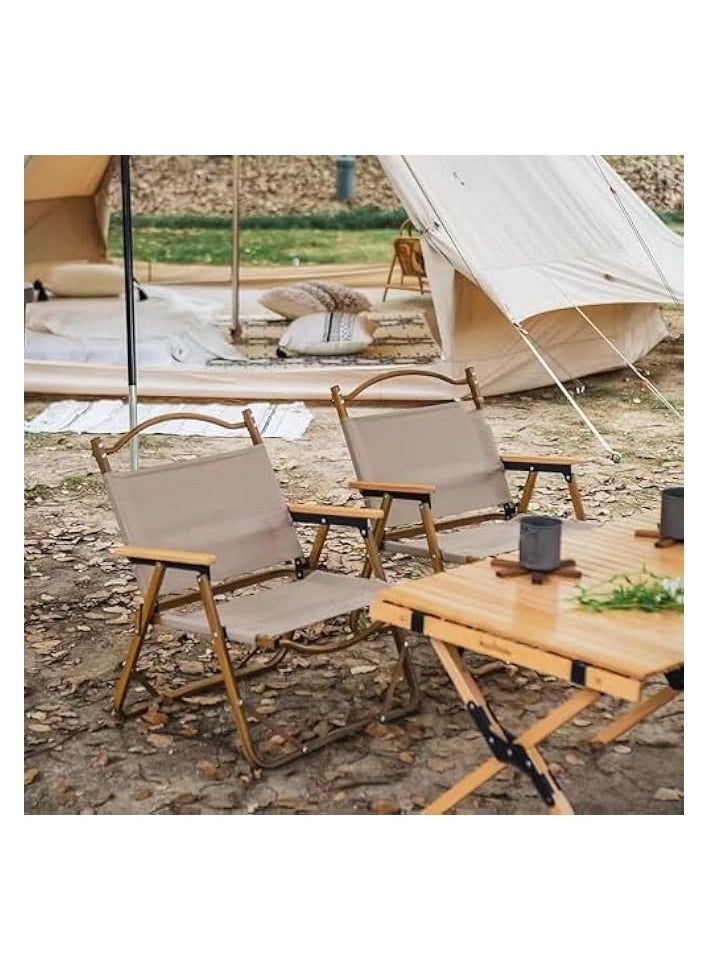 Outdoor Foldable Camping Chair, Heavy Duty Portable Beach Chair for BBQ/Hiking/Fishing/Picnic