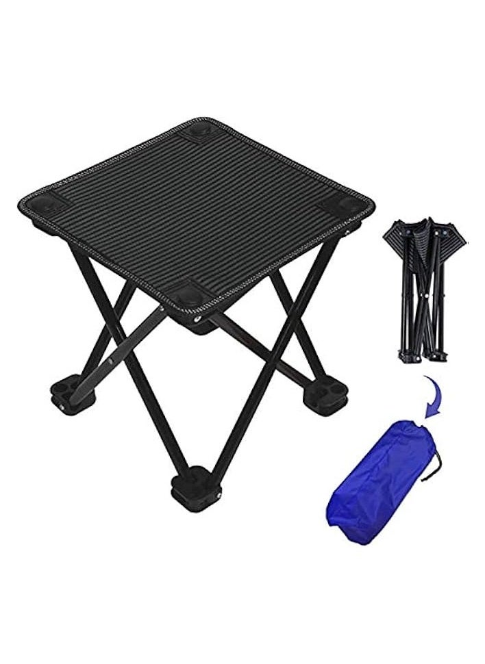 Mini Portable Folding Stool, Outdoor Folding Chair for Camping, Fishing, Travel, Hiking, Garden, Beach, Quickly-Fold Chair Oxford Cloth with Carry Bag, One Size