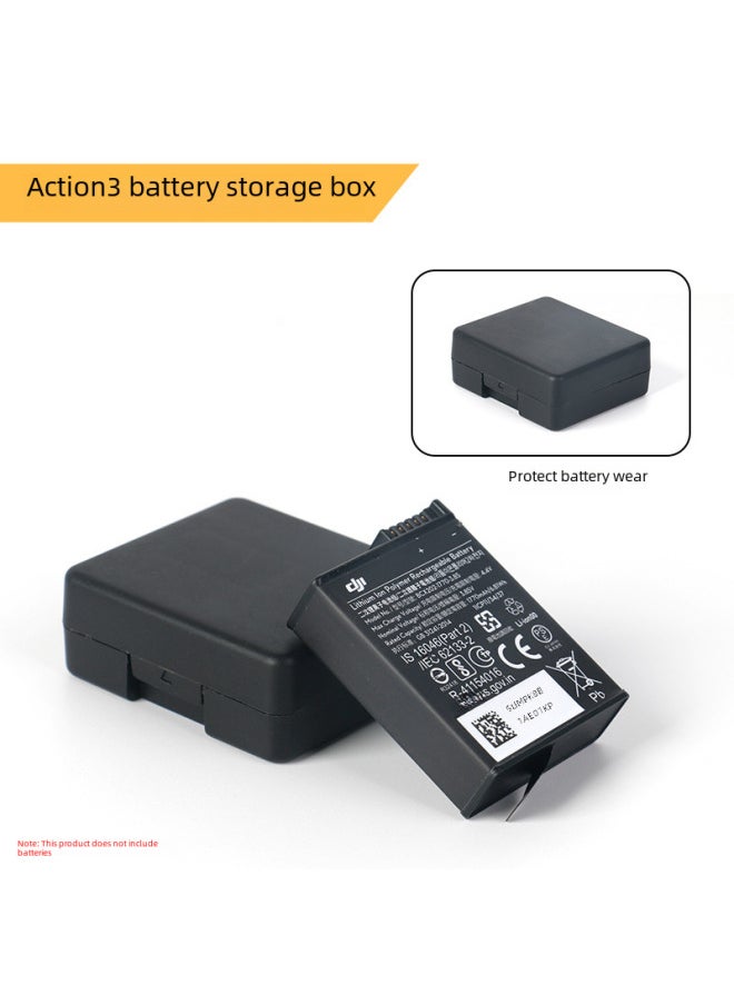 DJI DJI Action3 Accessories HD Tempered Film Dust-proof Scratch-proof Tempered Screen Lens Cover Battery Storage Box-Color:action3 Tempered Screen Set