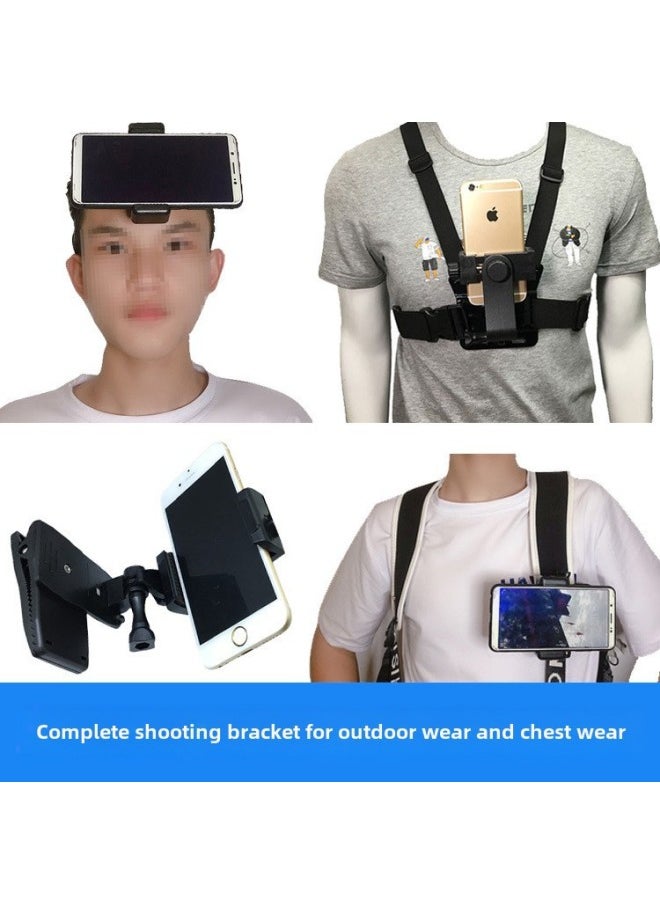 DJI Sports Camera Accessories GP Wrist Strap Arm Strap Palm Strap Shoulder Strap School Bag Chuck With Chest Strap Holder-Color:Headband + Chest Strap Set