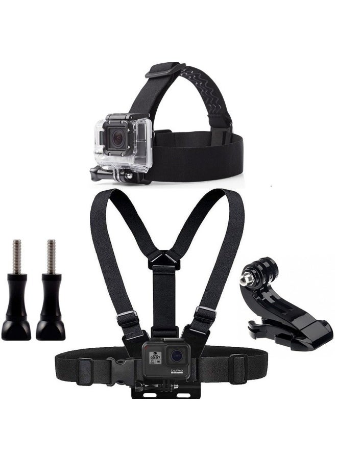 DJI Sports Camera Accessories GP Wrist Strap Arm Strap Palm Strap Shoulder Strap School Bag Chuck With Chest Strap Holder-Color:Headband + Chest Strap Set