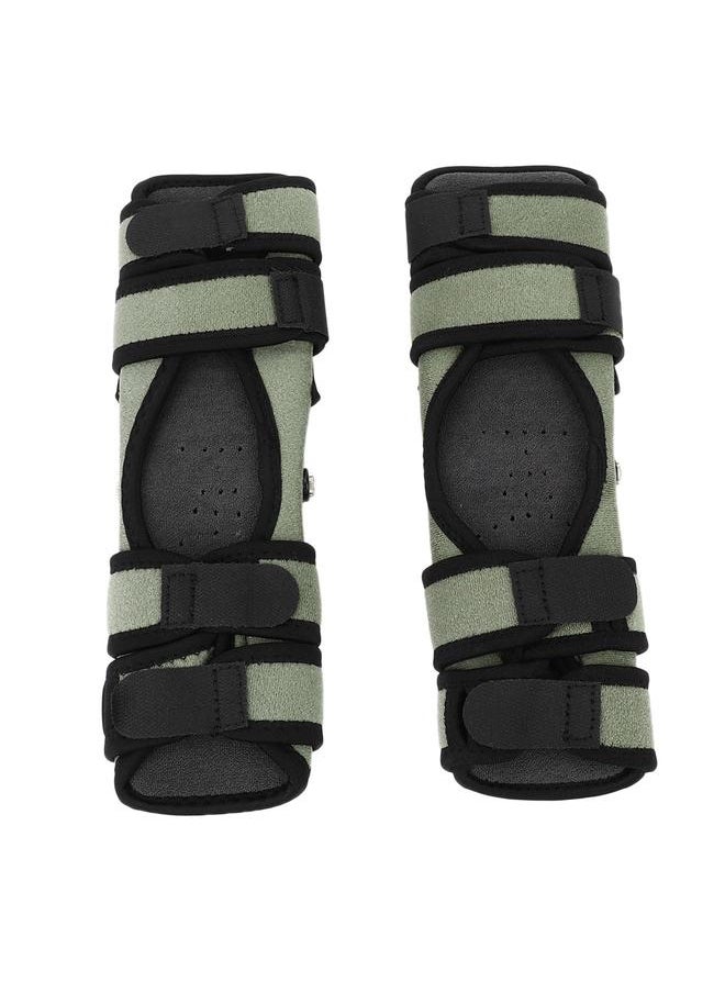 1 Pair Power Lift Joint Support Knee Pads Brace Rebound Spring Hiking Running Fitness (Green)