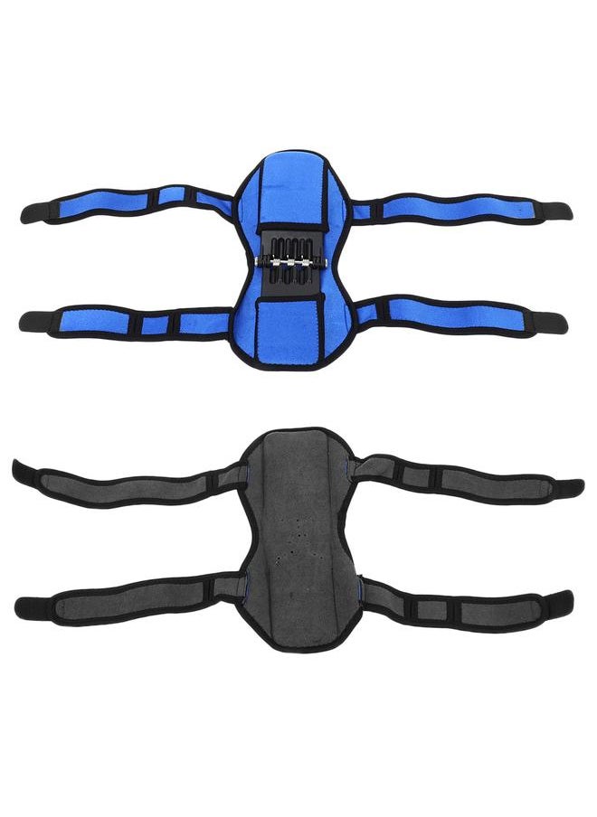 1 Pair Power Lift Joint Support Knee Pads Brace Rebound Spring Hiking Running Fitness (Blue)