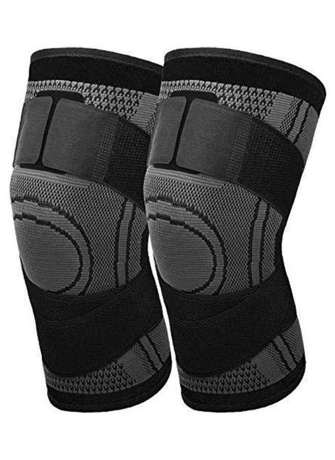 Aolikes Knee Compression Sleeve, 【2 Pack】 Adjustable Knee Brace Knee Pad Stabilizers With Strap Knee Support For Runining, Basketball, Arthritis, Joint Pain Relief, Injury Recovery