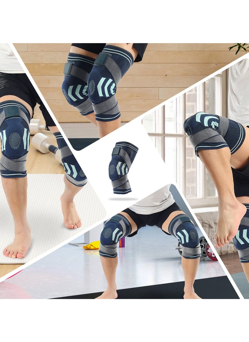 Knee Brace with Side Stabilizers u0026 Patella Gel Pads, Adjustable Compression Knee Support Braces for Men Women for Knee Pain, Meniscus Tear,ACL,MCL,Arthritis, Joint Pain Relief,Injury Recovery - L