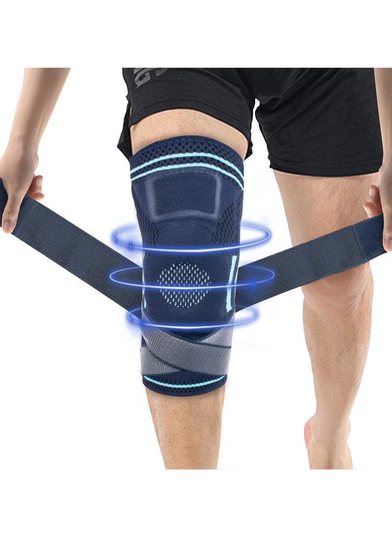 Knee Brace with Side Stabilizers u0026 Patella Gel Pads, Adjustable Compression Knee Support Braces for Men Women for Knee Pain, Meniscus Tear,ACL,MCL,Arthritis, Joint Pain Relief,Injury Recovery - L