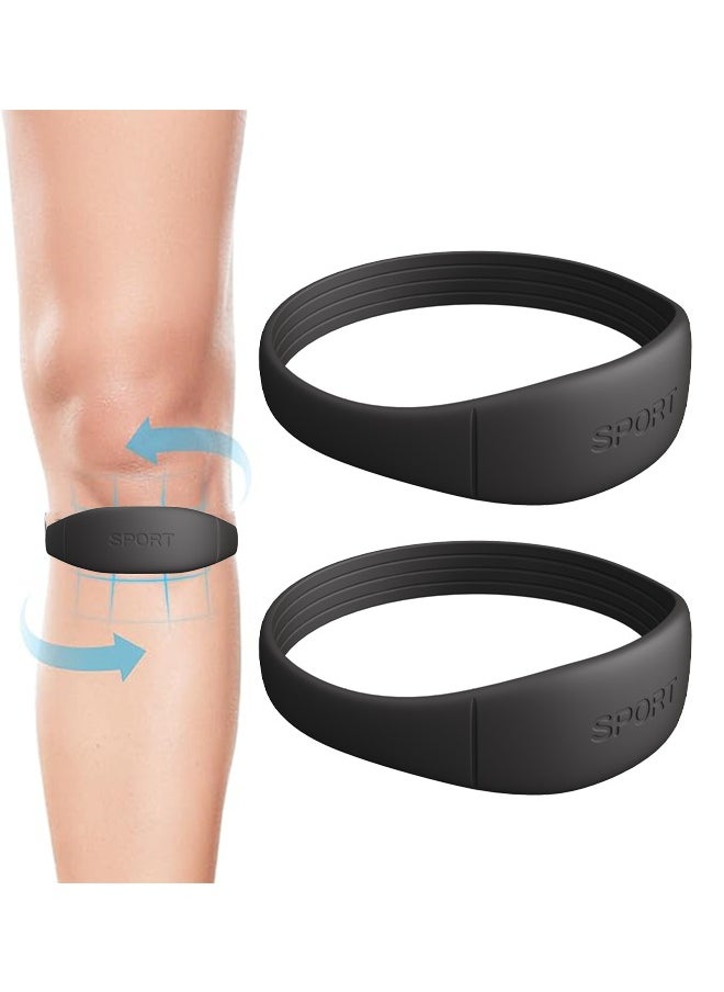 2 Piece Set of Patella knee Brace, Storage Bag Flexible Patella Tendon Bands Elastic Patella Knee Support Brace, Strap Rubber Band Knee Brace, Elastic Fixed Protective Strap for Working Out Basketba