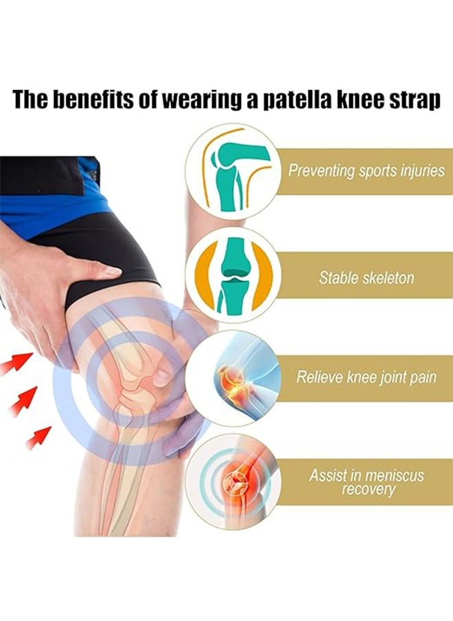 2 Piece Set of Patella knee Brace, Storage Bag Flexible Patella Tendon Bands Elastic Patella Knee Support Brace, Strap Rubber Band Knee Brace, Elastic Fixed Protective Strap for Working Out Basketba