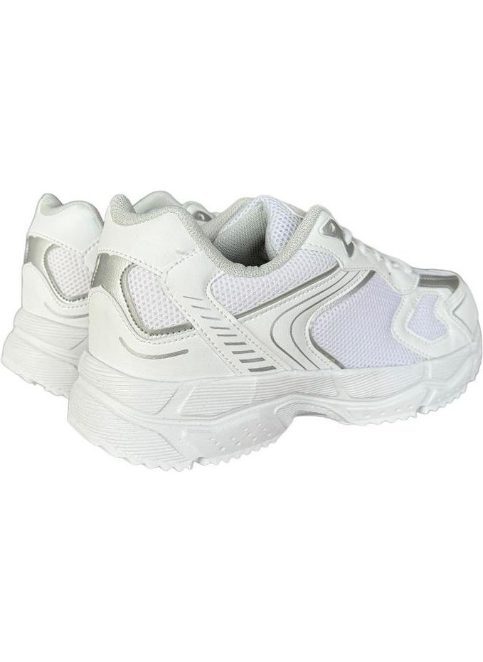 Unisex Faylon Sole Lace-Up Sneakers White Silver