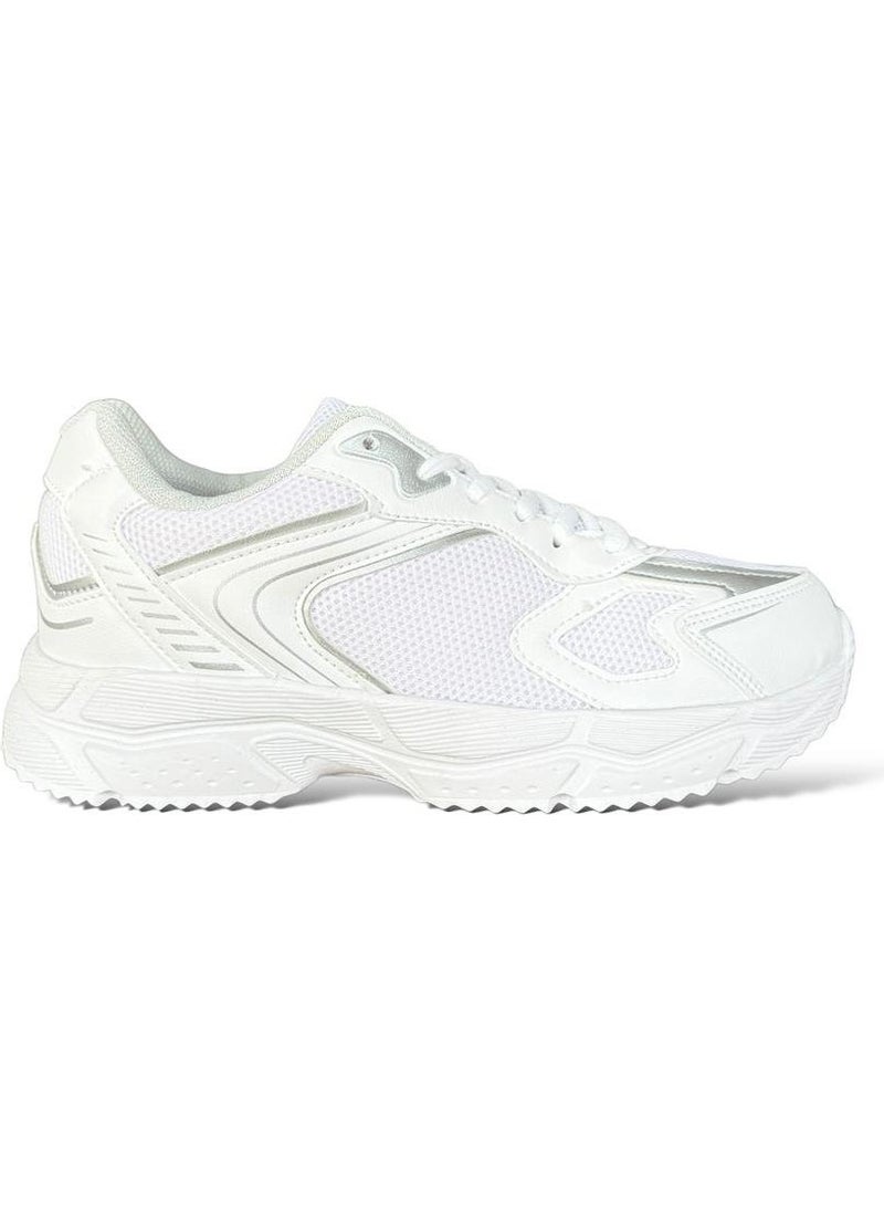 Unisex Faylon Sole Lace-Up Sneakers White Silver
