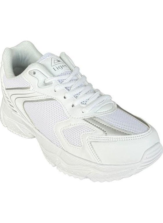 Unisex Faylon Sole Lace-Up Sneakers White Silver