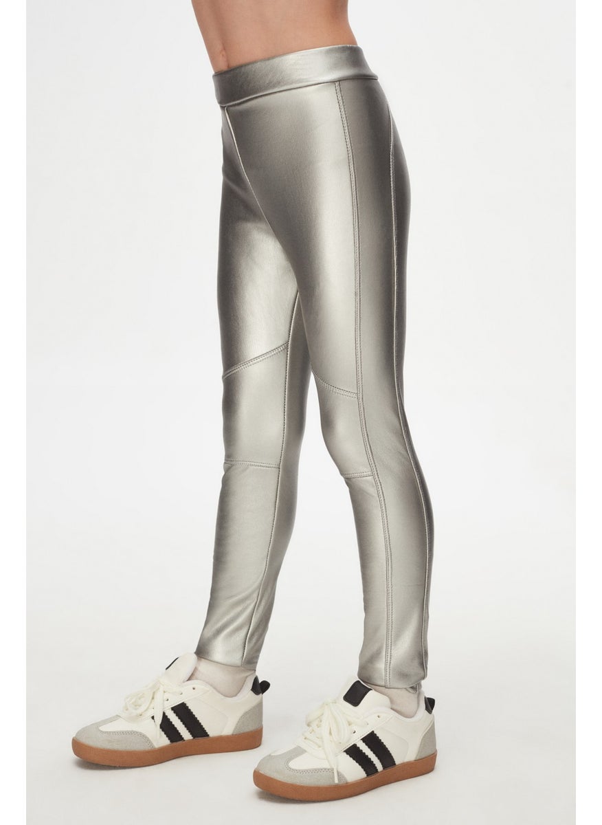 Silver Girls Winter Leather Trousers