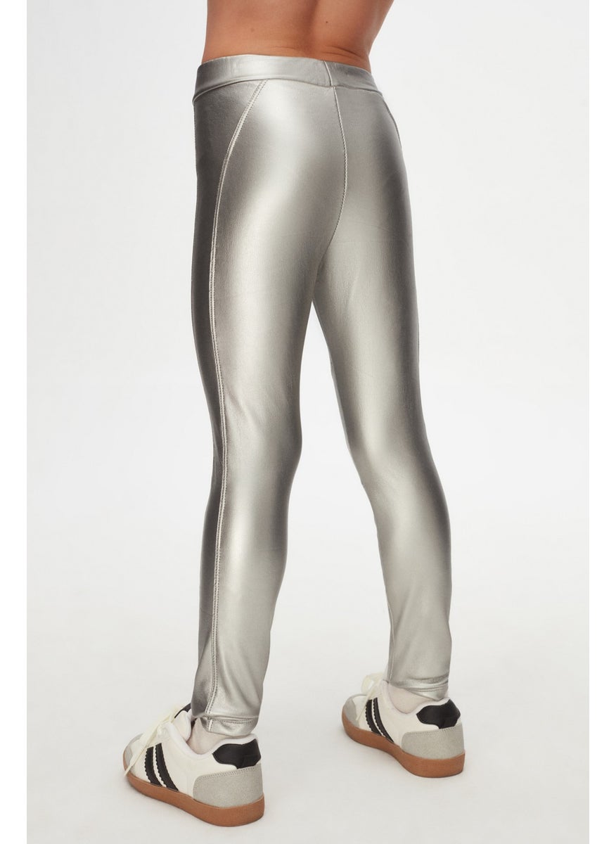 Silver Girls Winter Leather Trousers